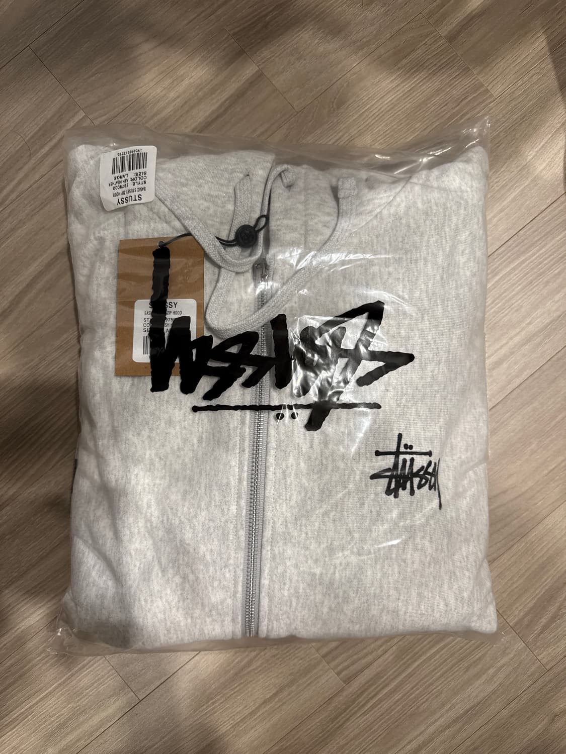 [L] 스투시 후드 집업 애쉬 헤더 상품이미지1