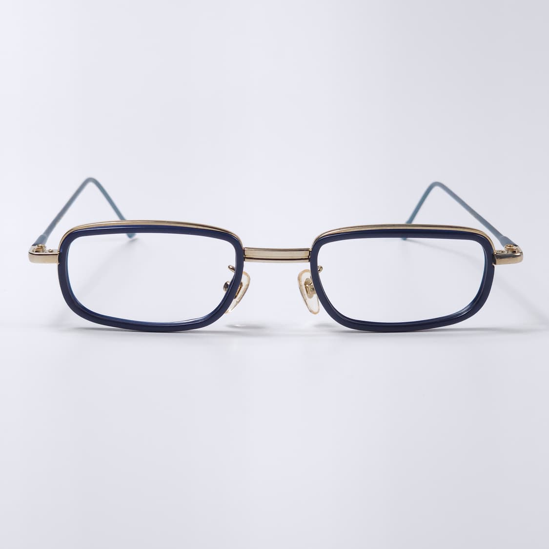 18K 도금 90년도 빈티지 사각 긱시크 블루 안경 상품이미지1