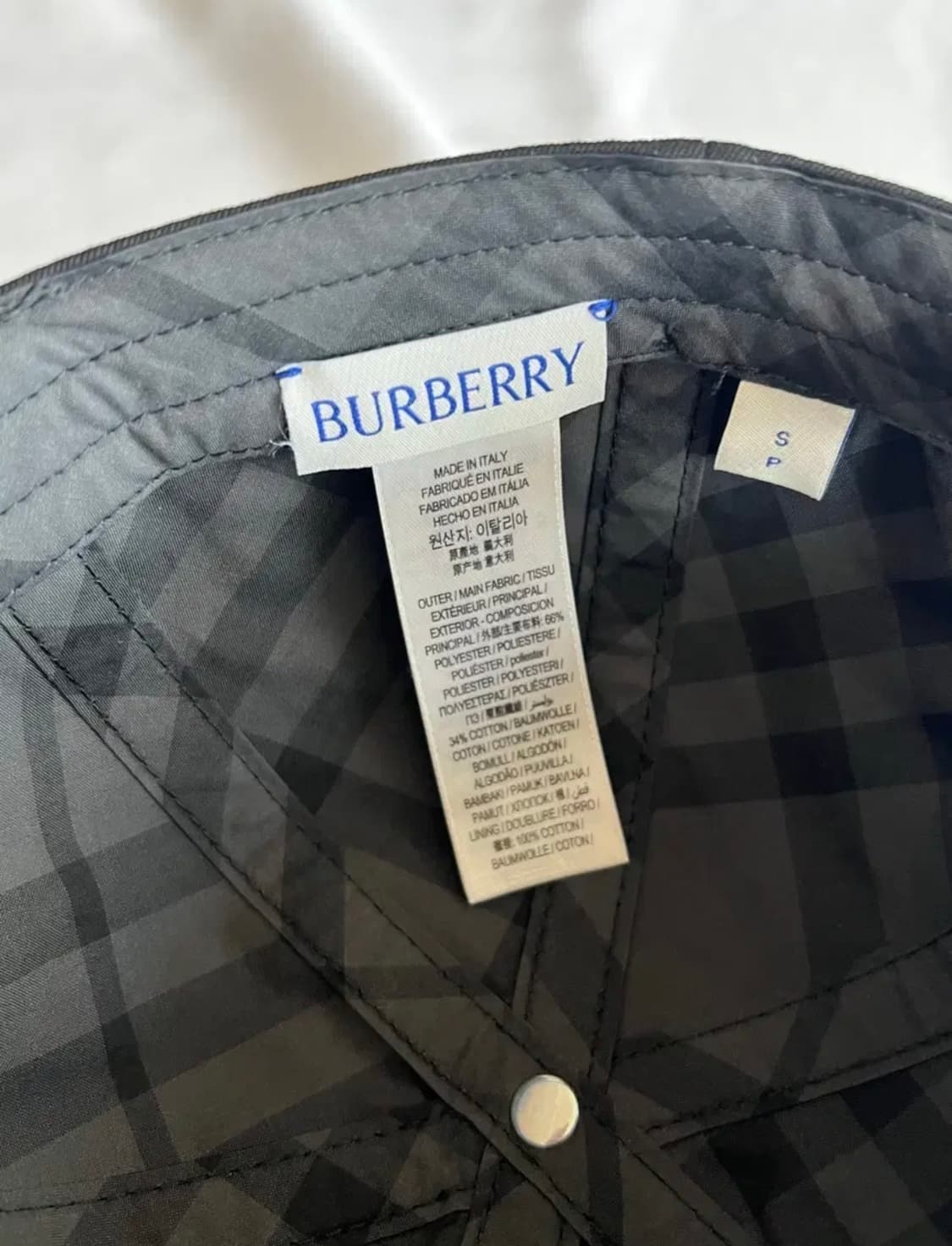 (무료배송 미실착/택O) 버버리 자수 볼캡 모자 EKD 블랙 상품이미지3