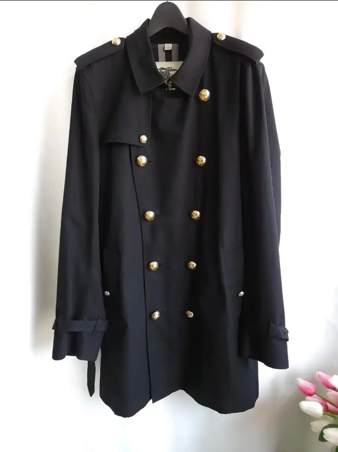 [버버리] 남성 남자 버버리 더블브레스트 트렌치코트 금장단추 블랙 50 상품이미지1