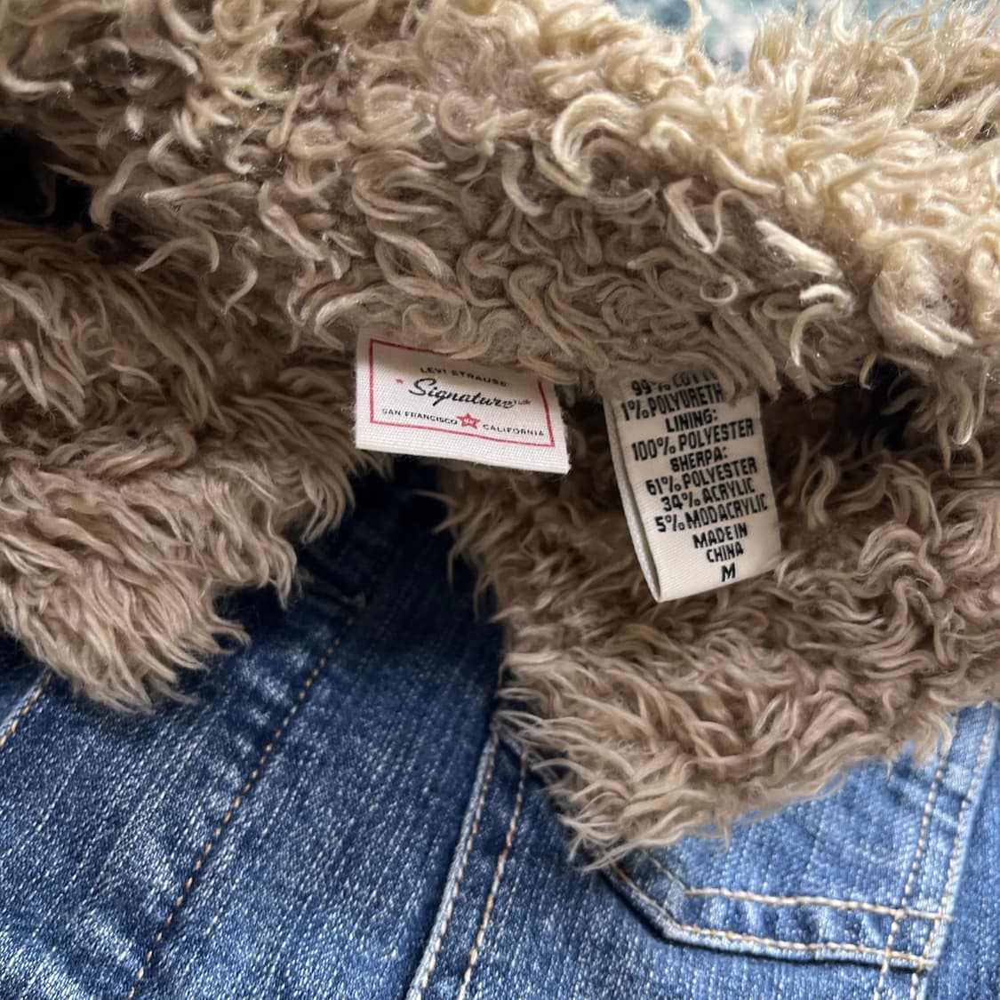 Levis 리바이스 시그니처 라인 데님 안감 쉐르파 자켓(M) 상품이미지4