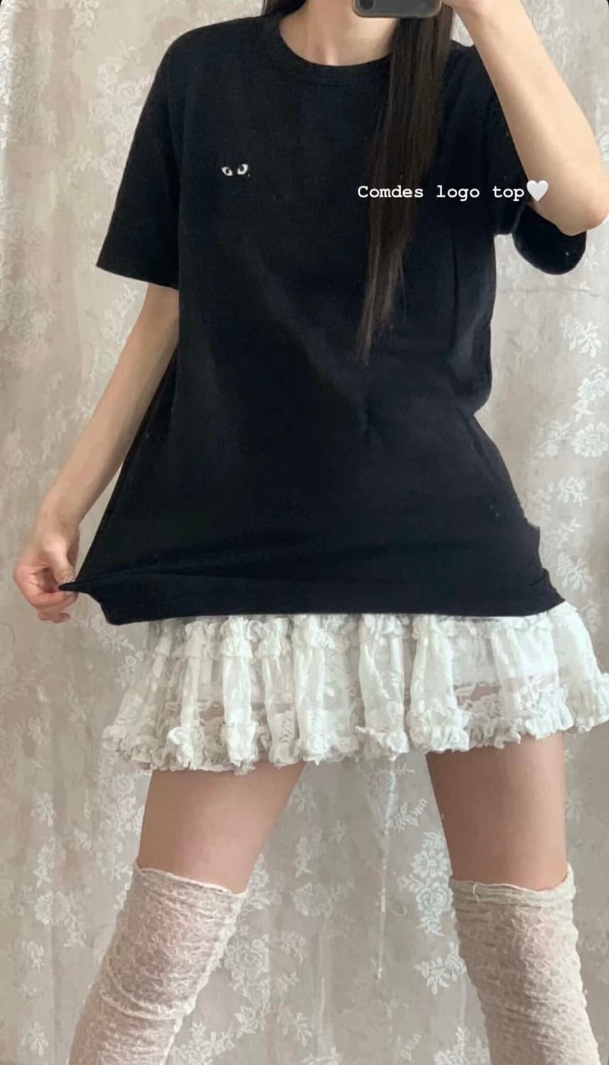 꼼데가르송 블랙 T 상품이미지2