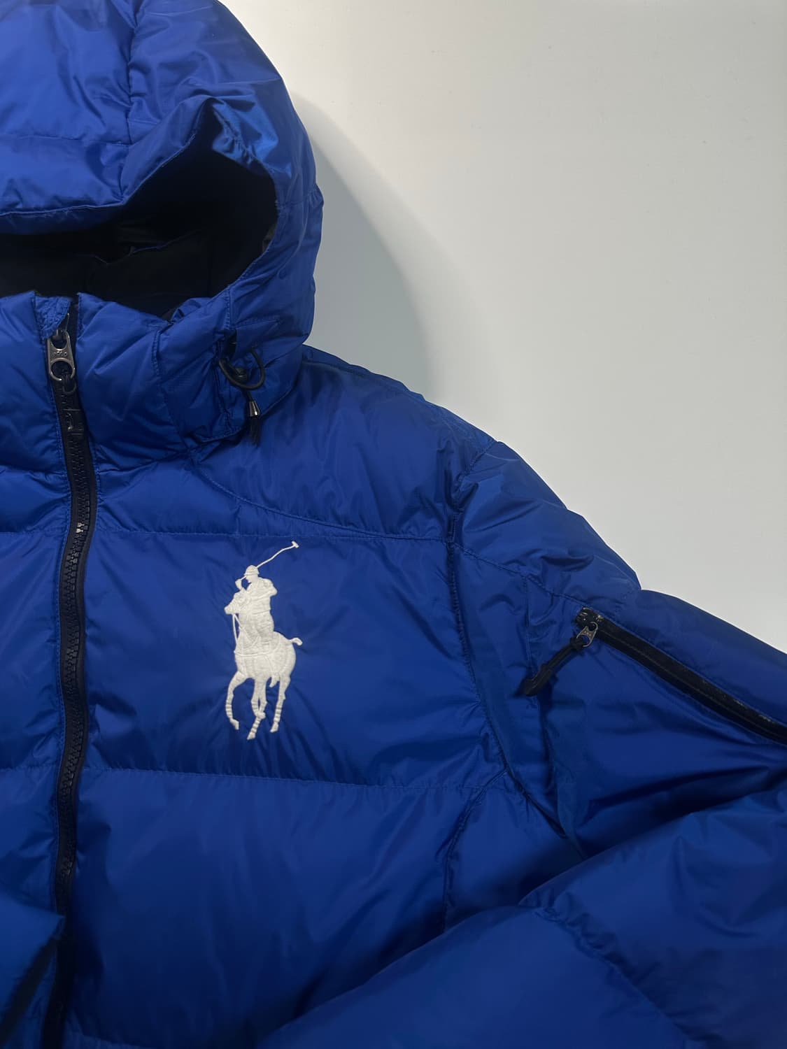 폴로 빅포니 블루 후디 다운 패딩 상품이미지3