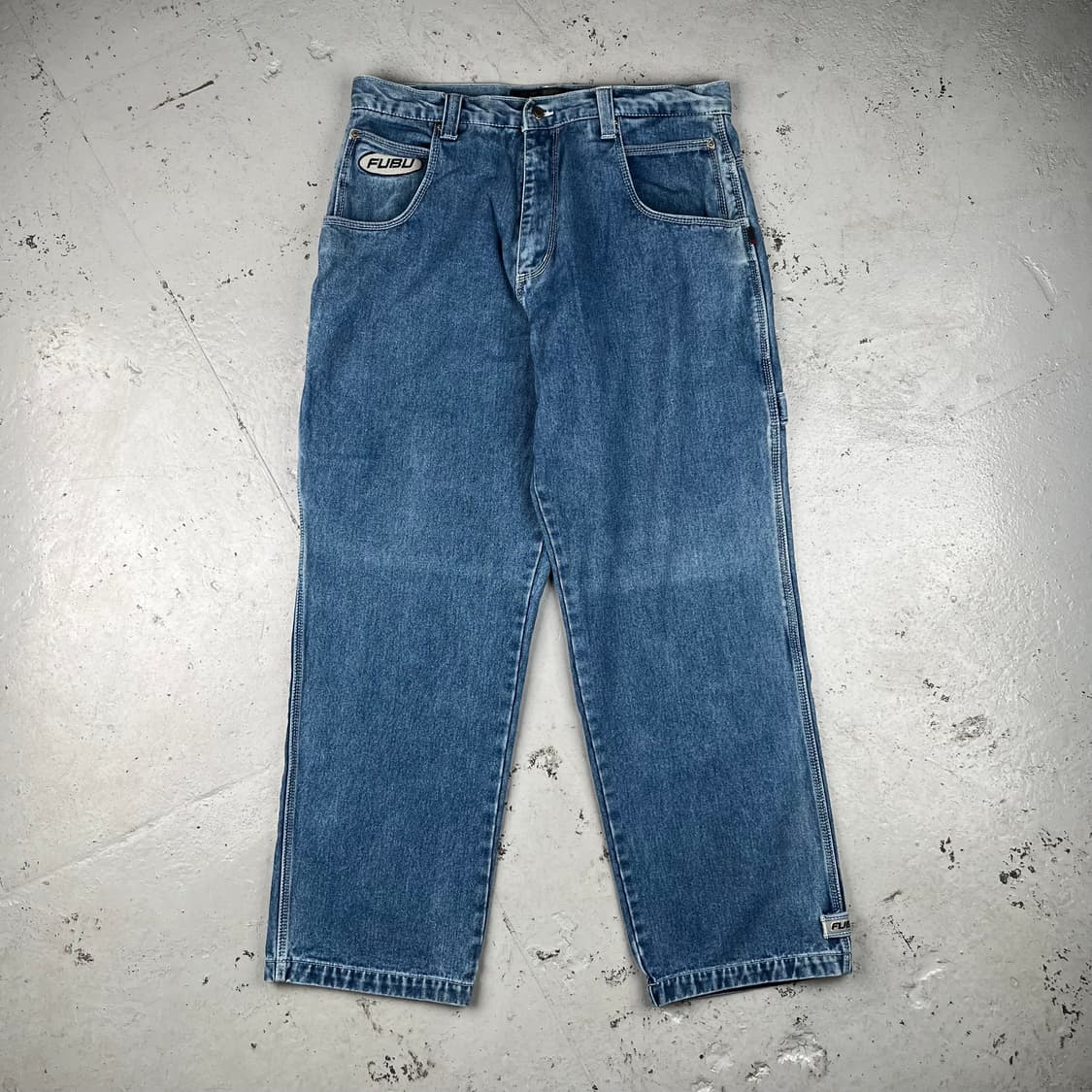 빈티지 Fubu 더 콜렉션 써클로고 배기 카펜터 데님팬츠 상품이미지2