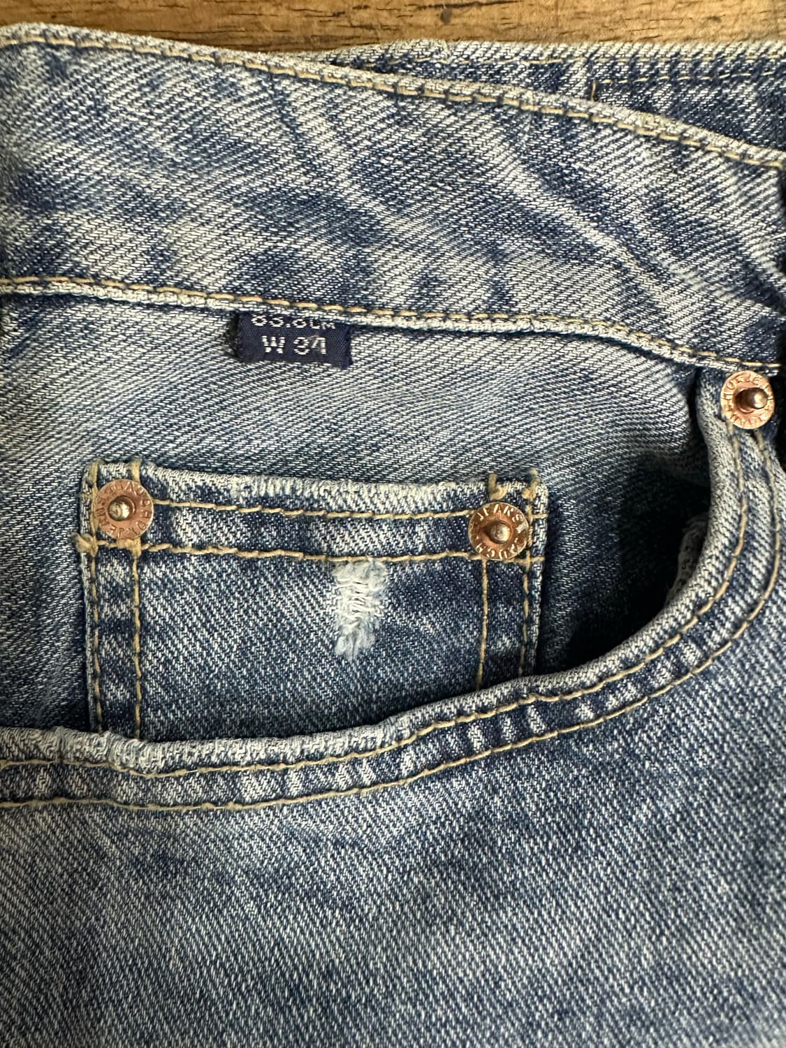 가우초진스앤코 연청 와이드핏 청바지 W34 상품이미지6