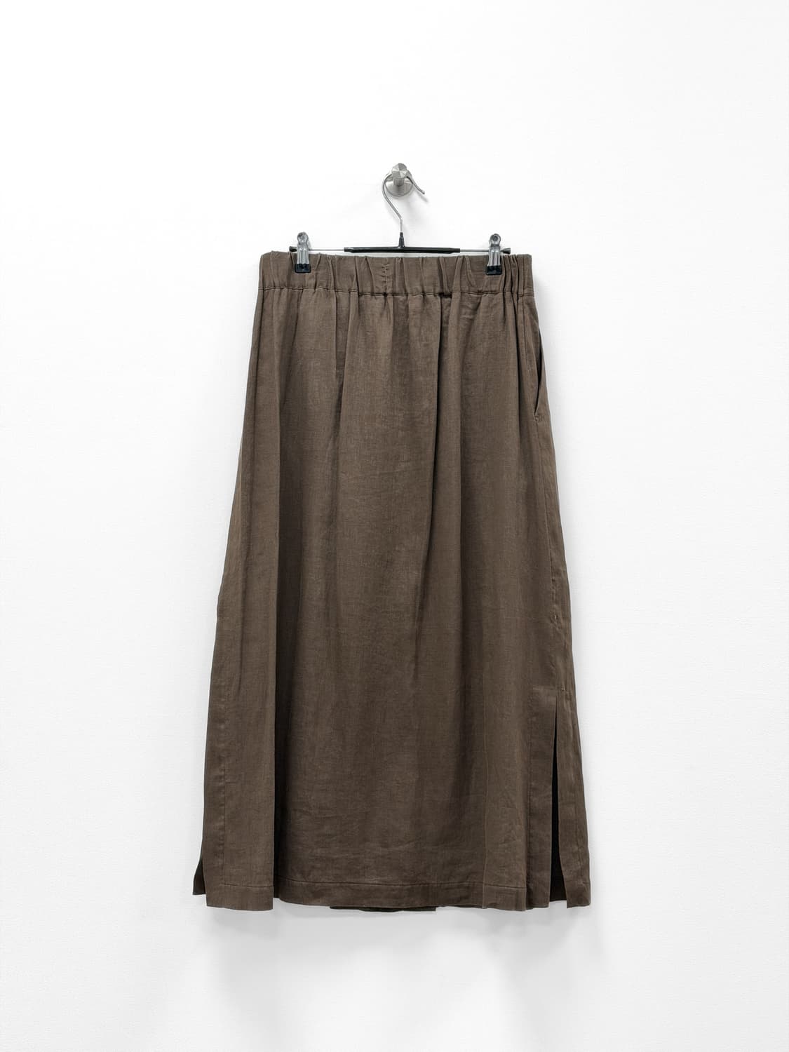 오또다메 린넨 버튼 플리츠 롱 스커트 상품이미지4