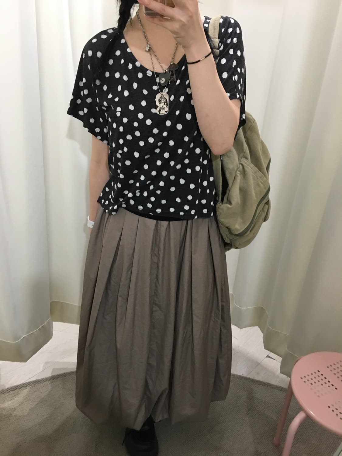dot t-shirt + lace longsleeve SET 상품이미지7