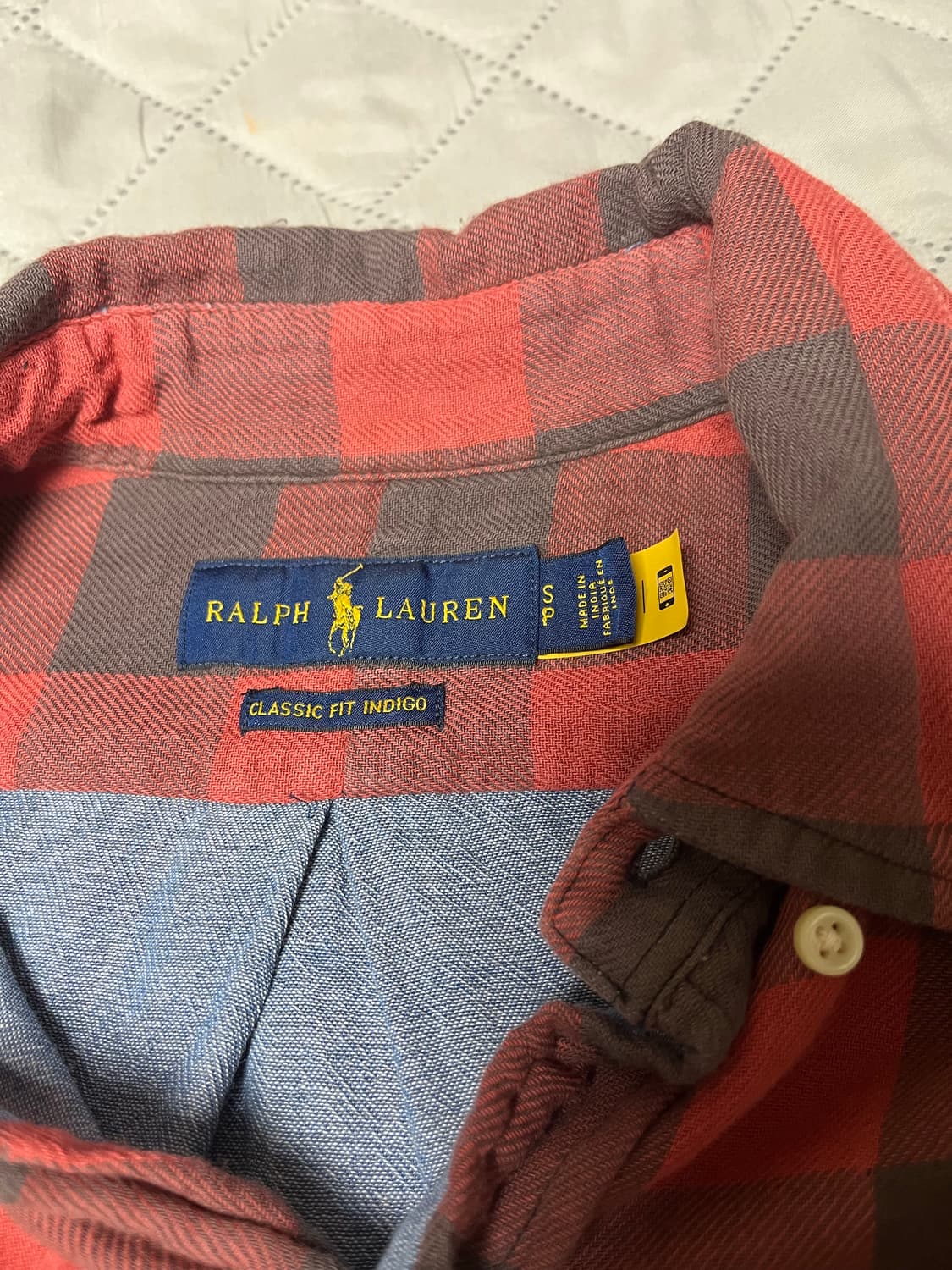 폴로 정품 레드체크셔츠 클래식핏 s  상품이미지4