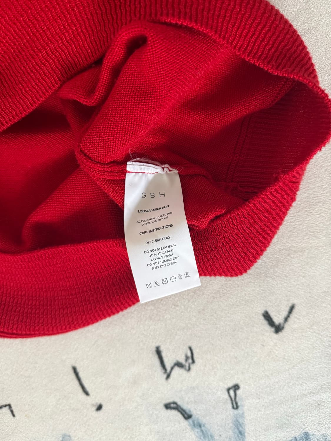 GBH 브이넥 니트 red 상품이미지2