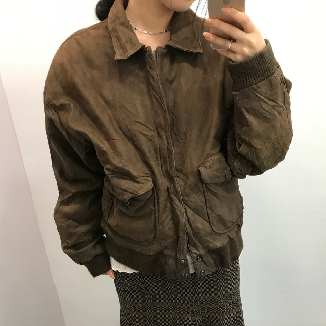 빈티지 워싱 레더자켓 상품이미지2