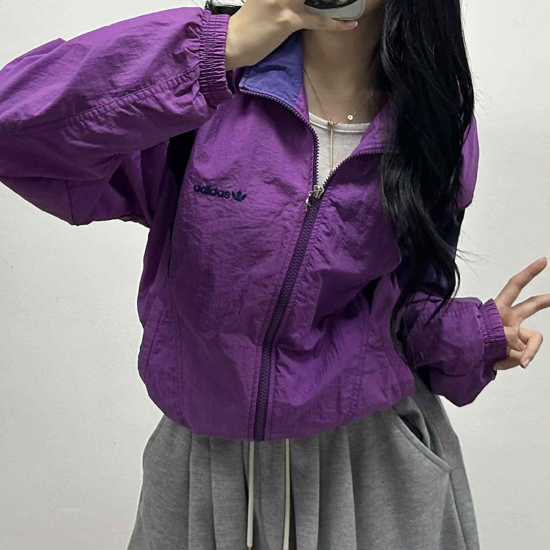 아디다스 00s 올드스쿨 아방핏 윈드브레이커 자켓 바람막이 희귀져지 상품이미지1