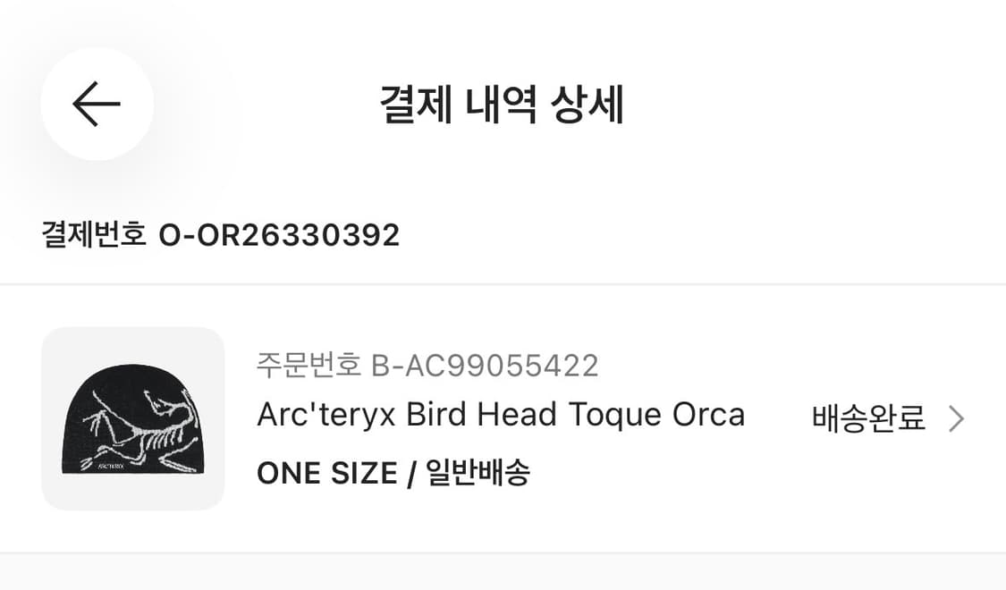 아크테릭스 버드 헤드 토크 비니 블랙 상품이미지3