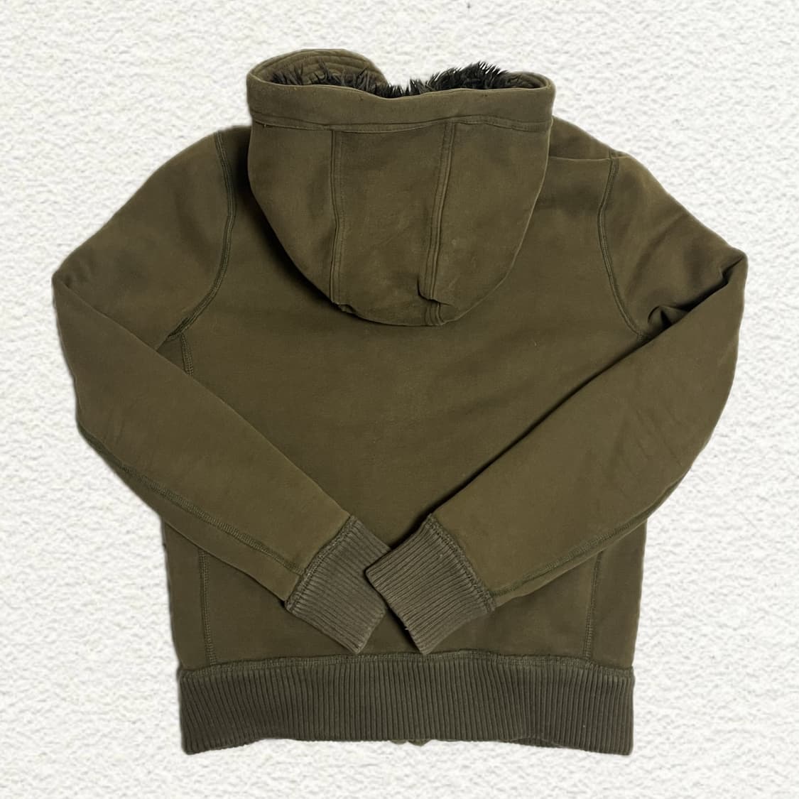 아베크롬비 울프죠 카키 털안감 후드집업 M 상품이미지2