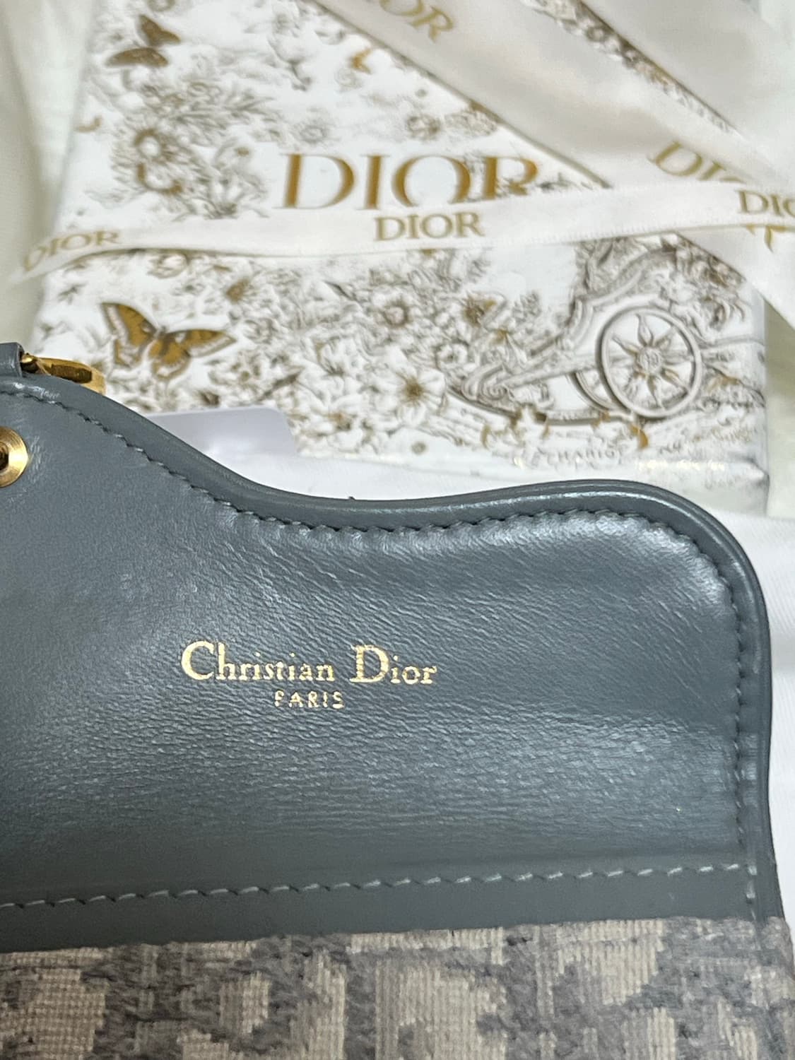디올 오블리크 새들 카드지갑 그레이 상품이미지4