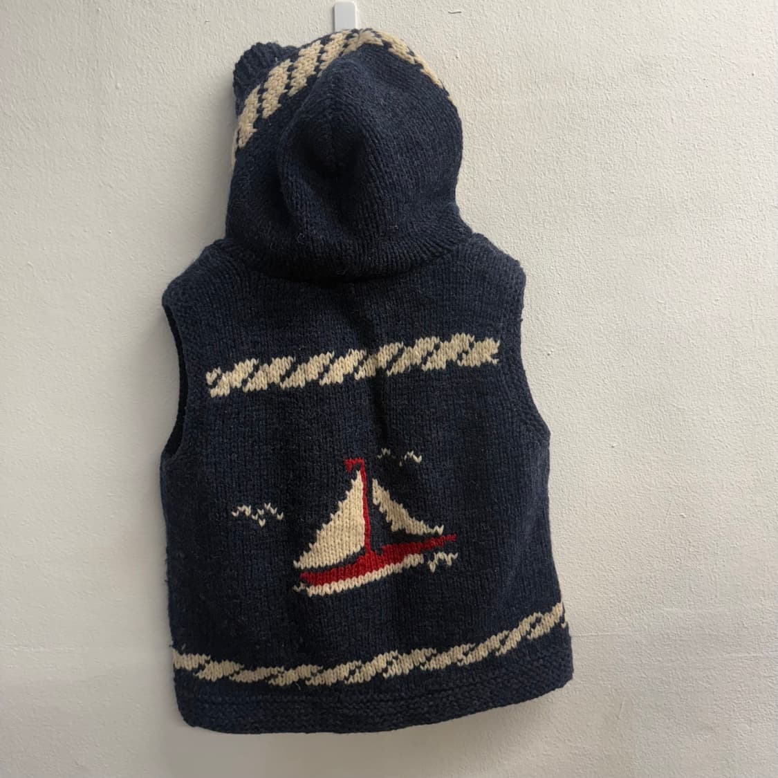 Cepo 선박 패턴 케이블 니트 베스트 상품이미지3