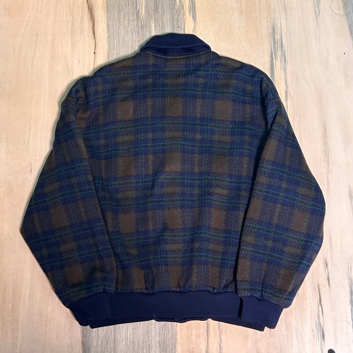YSL 입생로랑 90년대 모직 체크 블루종 아카이브 자켓 L 상품이미지4
