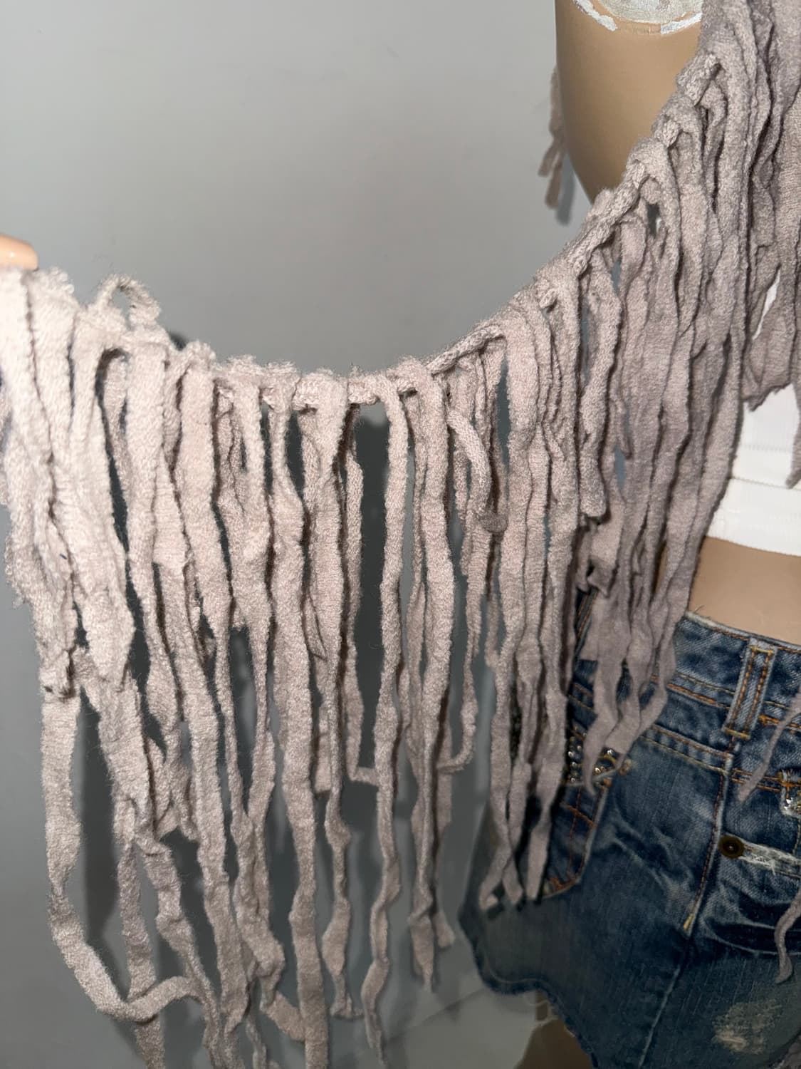 애쉬 그런지 프린지 머플러 상품이미지5