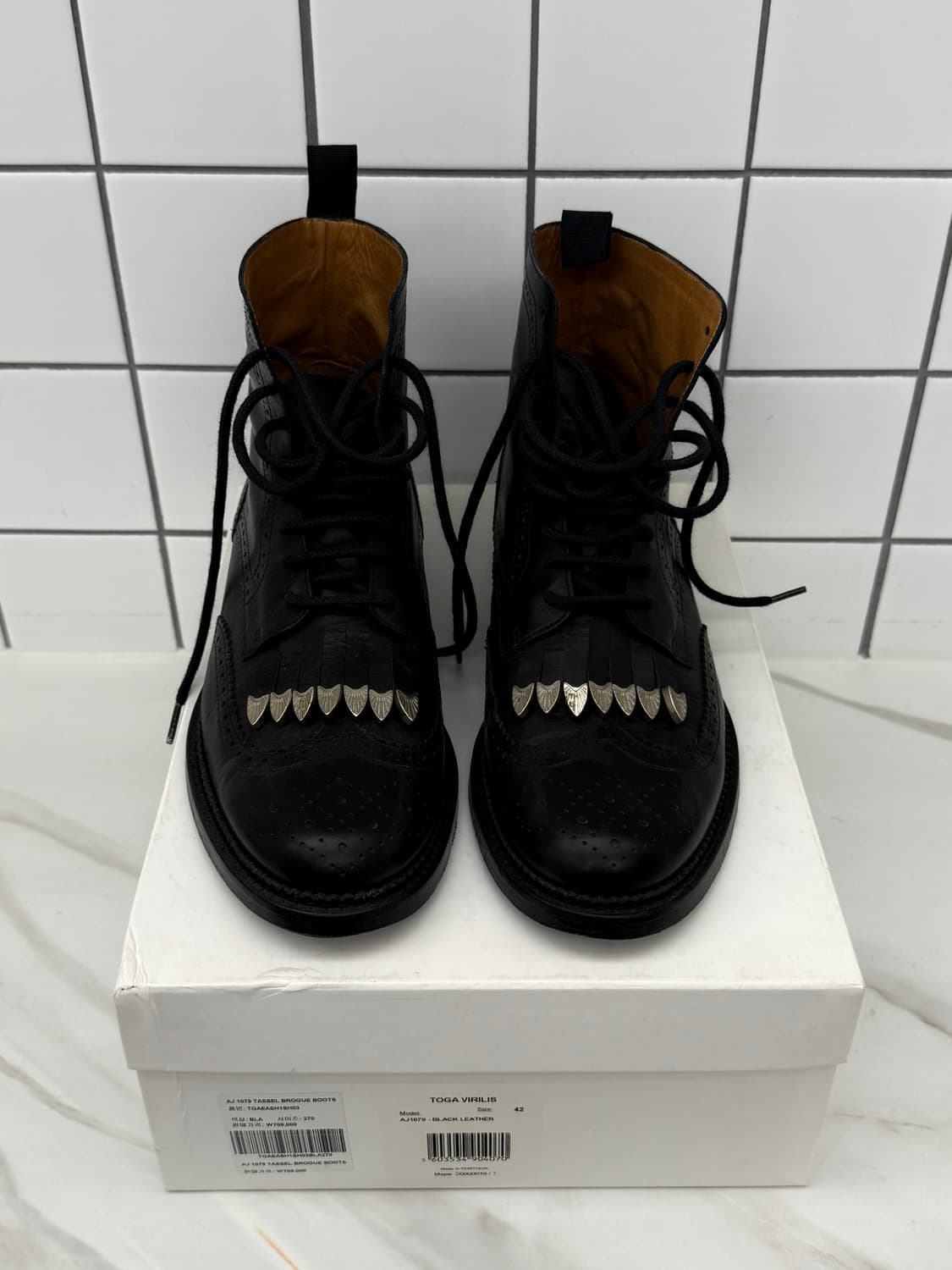 토가 레이스 업 레더 부츠 상품이미지5