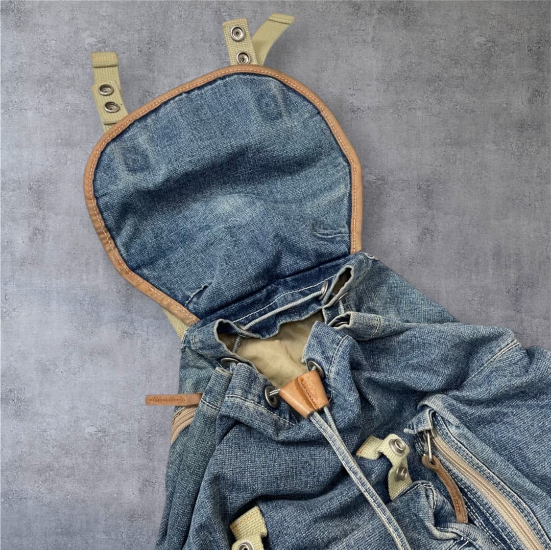 루카스 Lucas 데님 멀티포켓 빈티지 백팩 상품이미지7