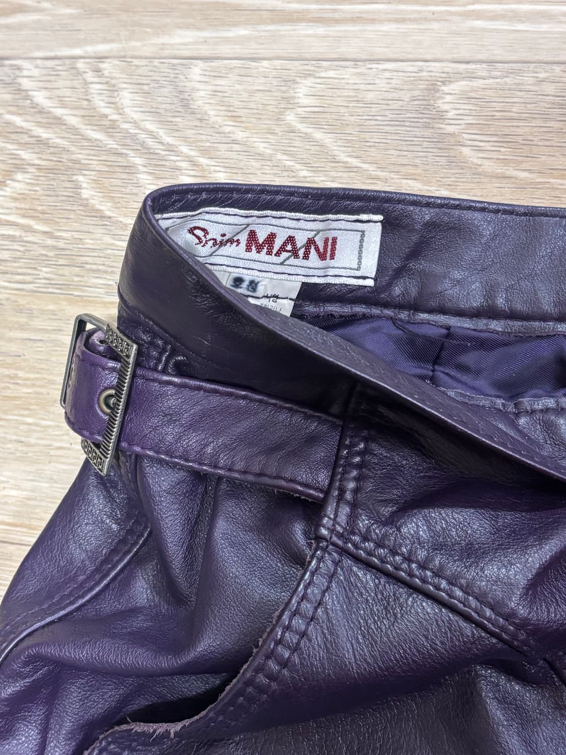 Mani 가죽빈티지반바지 상품이미지4
