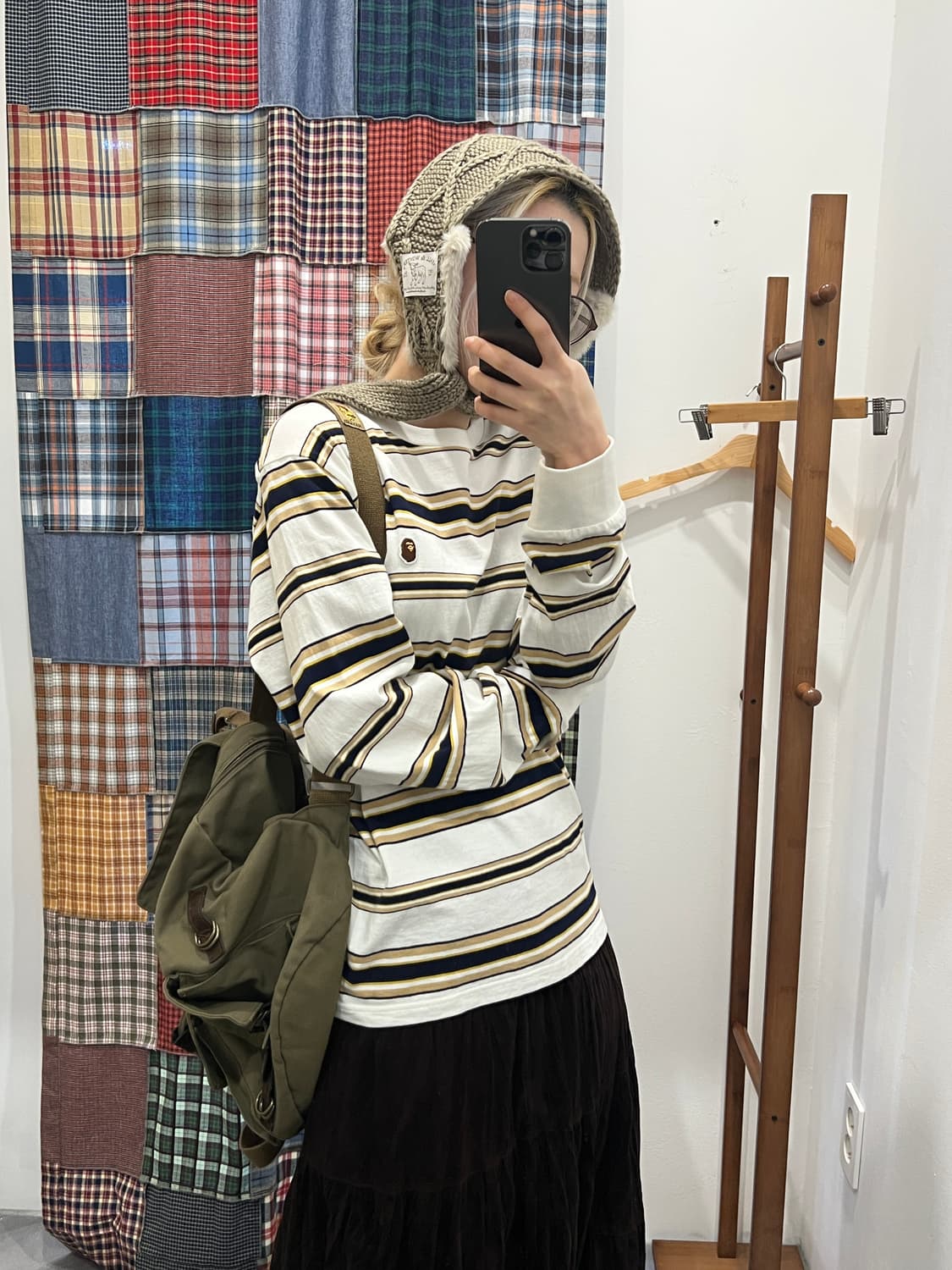 베이프 화이트 스트라이프 롱 슬리브 상품이미지3