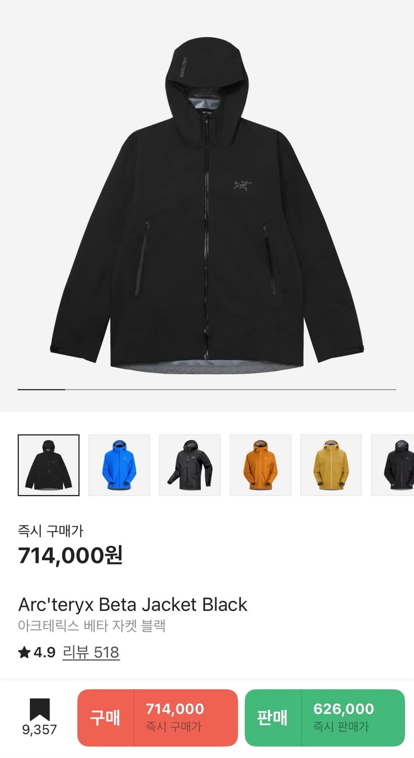 아크테릭스 베타 자켓 (S) 상품이미지2
