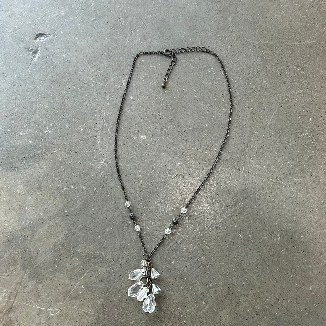 Crystal gemstone drop necklace 상품이미지3