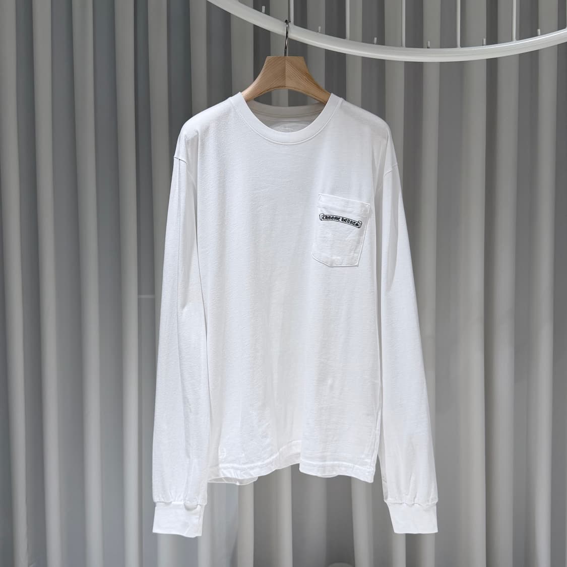 (S+급/XL) / 크롬하츠 USA 아치 백 로고 화이트 포켓 롱슬리브 상품이미지1