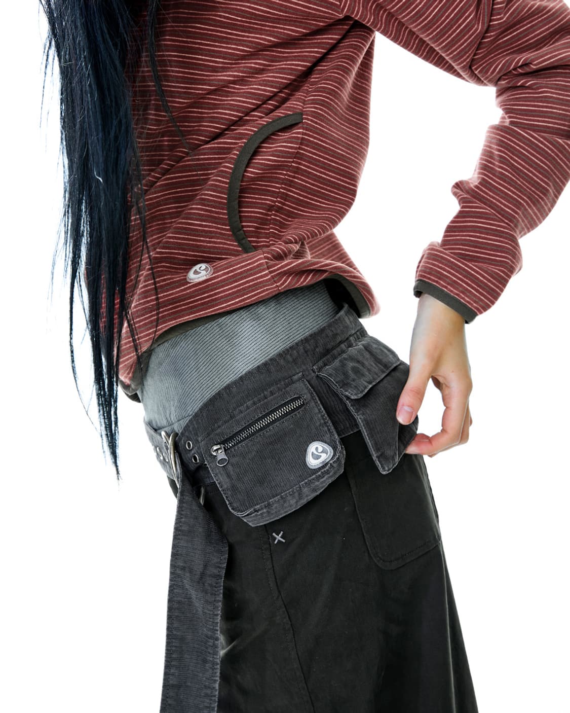 코이세이오 웨이스트 판넬 스커트 웜그레이 2사이즈 상품이미지5