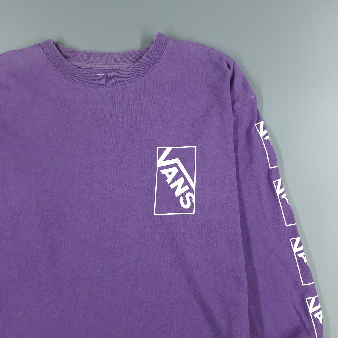 반스 피그먼트 퍼플 화이트 멀티로고 스케이트보드 긴팔 티셔츠 롱슬리브 M 상품이미지4