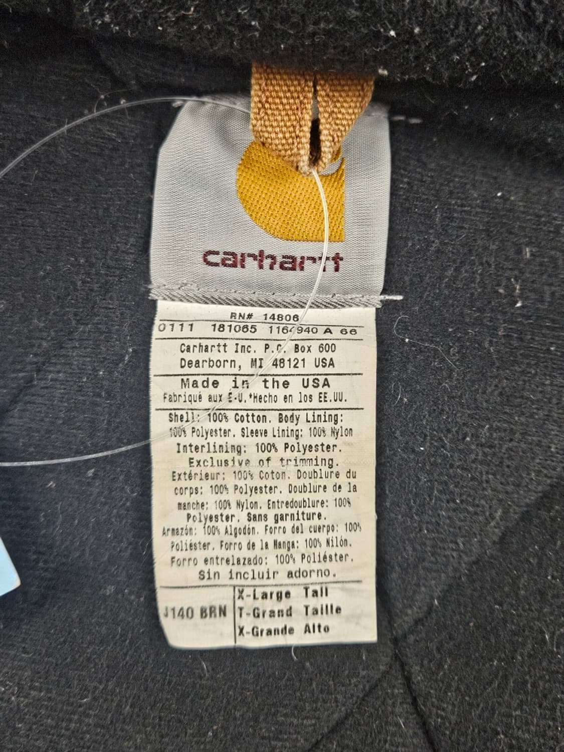 칼하트 J140 덕 캔버스 액티브 후드 워크 자켓 (XL) / 11209 상품이미지8