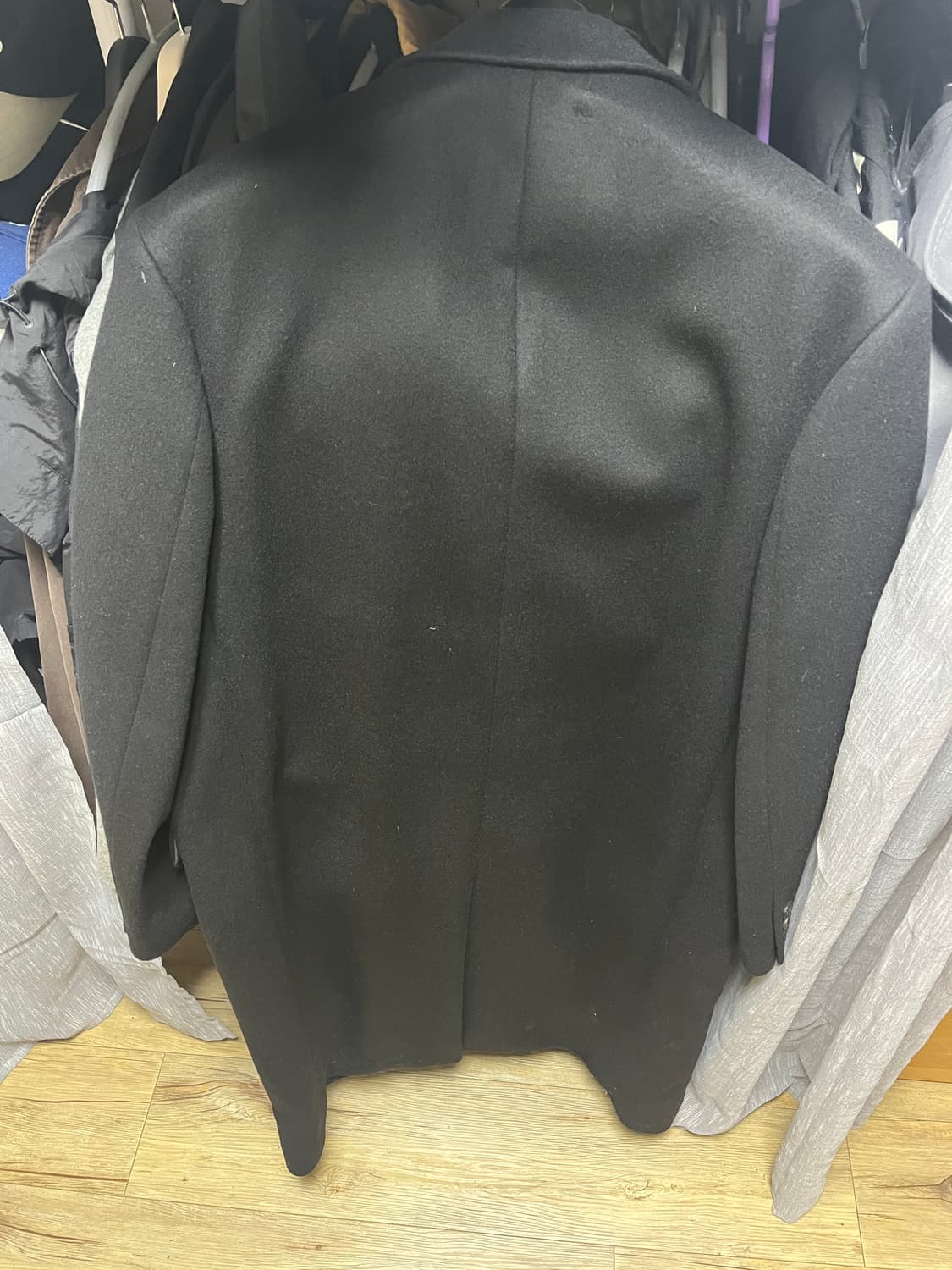 밸리에 피크드라펠 싱글 캐시미어 코트 L 상품이미지3