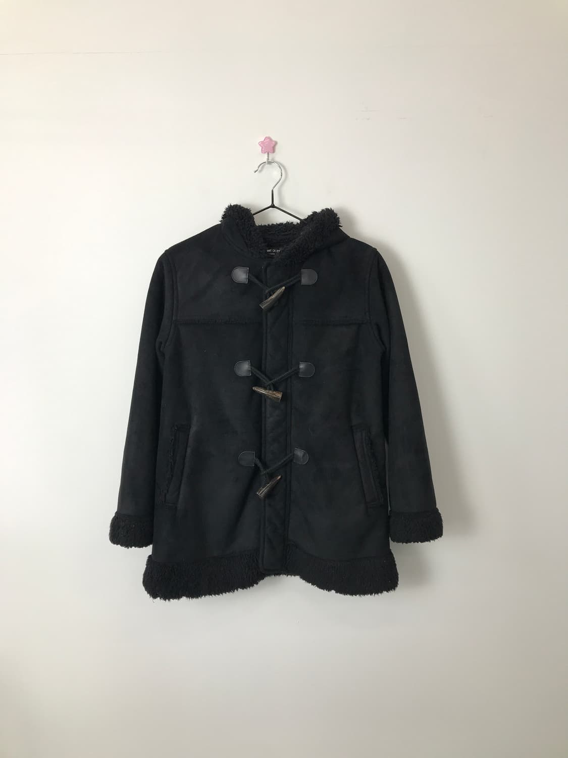 Comme Ça Ism Black Shearling Duffle Coat 상품이미지3