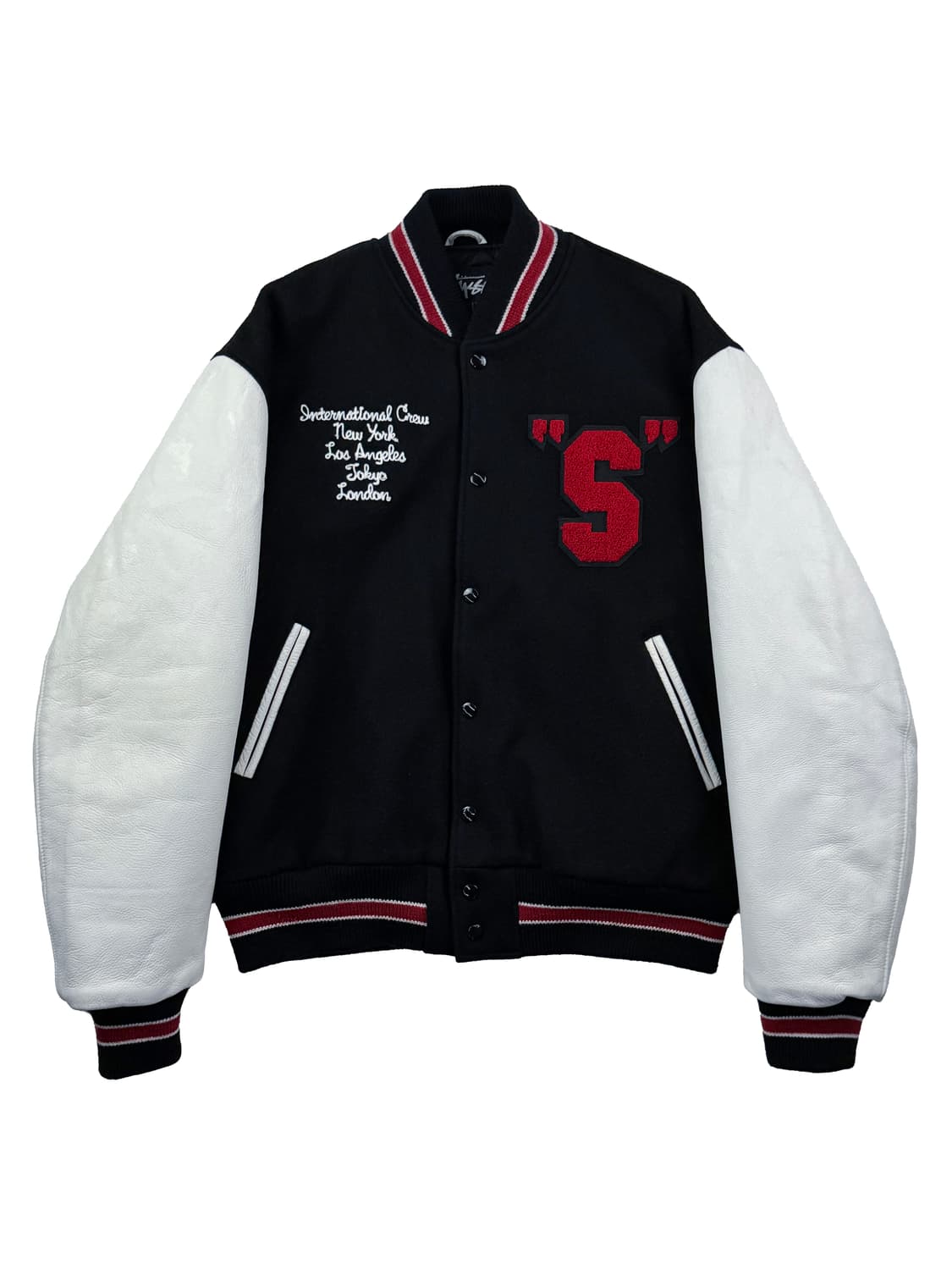 스투시 2003 한정 바시티 자켓 블랙 상품이미지1