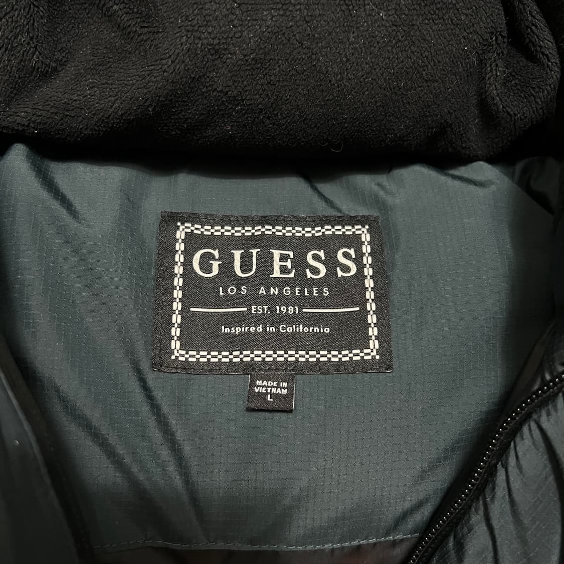 게스 LA 덕다운 후드 패딩 점퍼 [네이비] L/100 상품이미지4