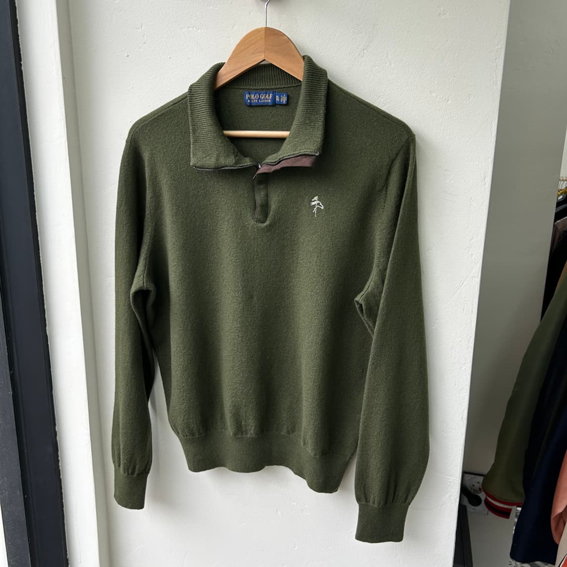 16332 - 폴로 랄프로렌 골프 카키 반집업 울 니트 (울 100%) 상품이미지2