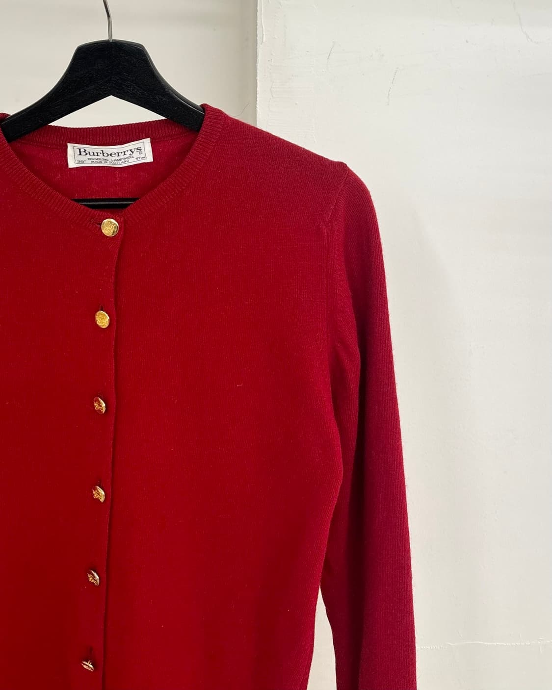 버버리 레드 골드버튼 가디건 상품이미지4