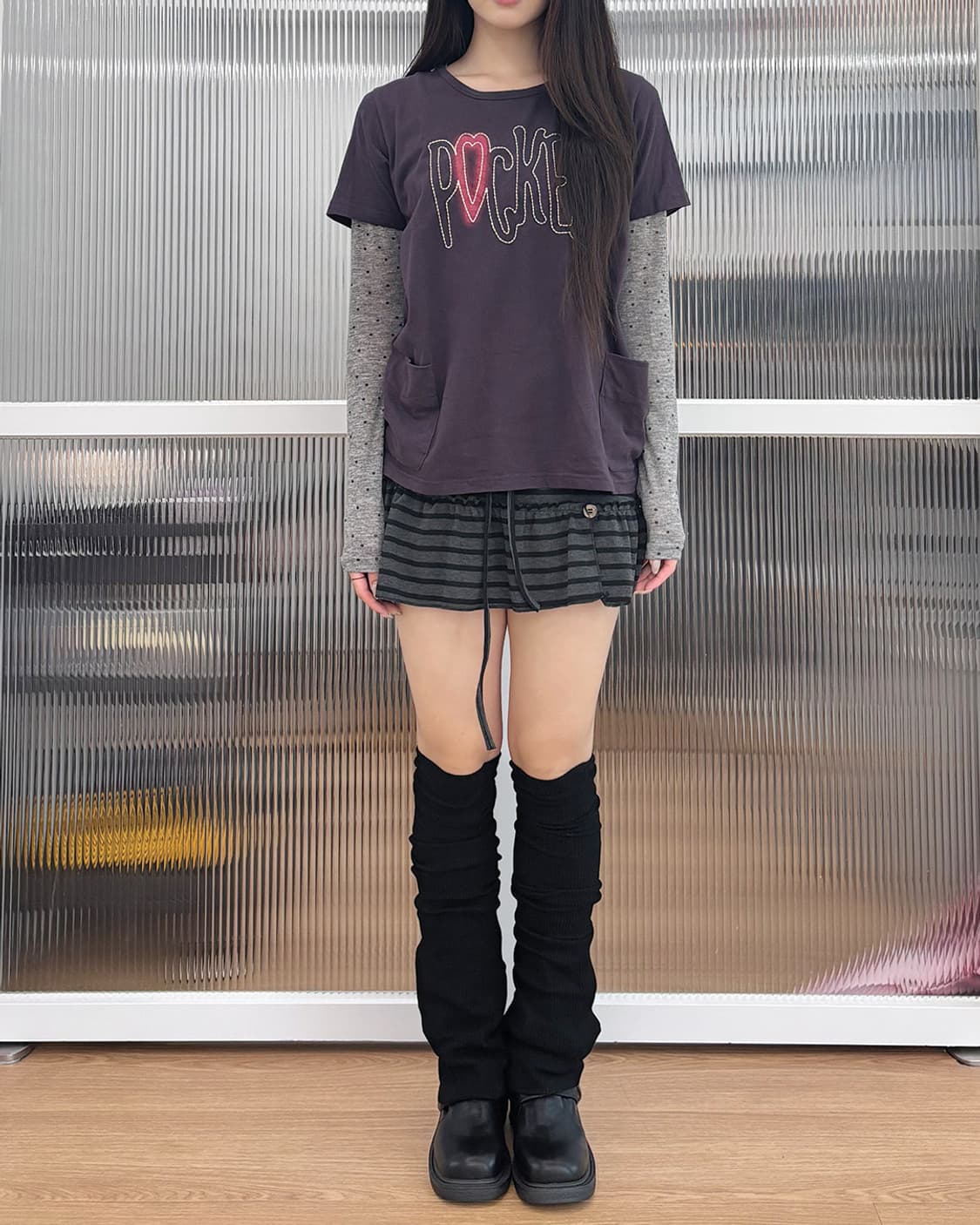 vintage purple two pocket half sleeve t 상품이미지3