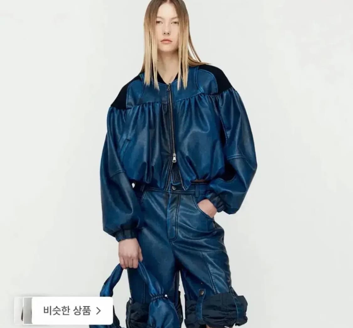 앤더슨벨/ 셔링 폭스 레더 봄버 자켓 상품이미지1