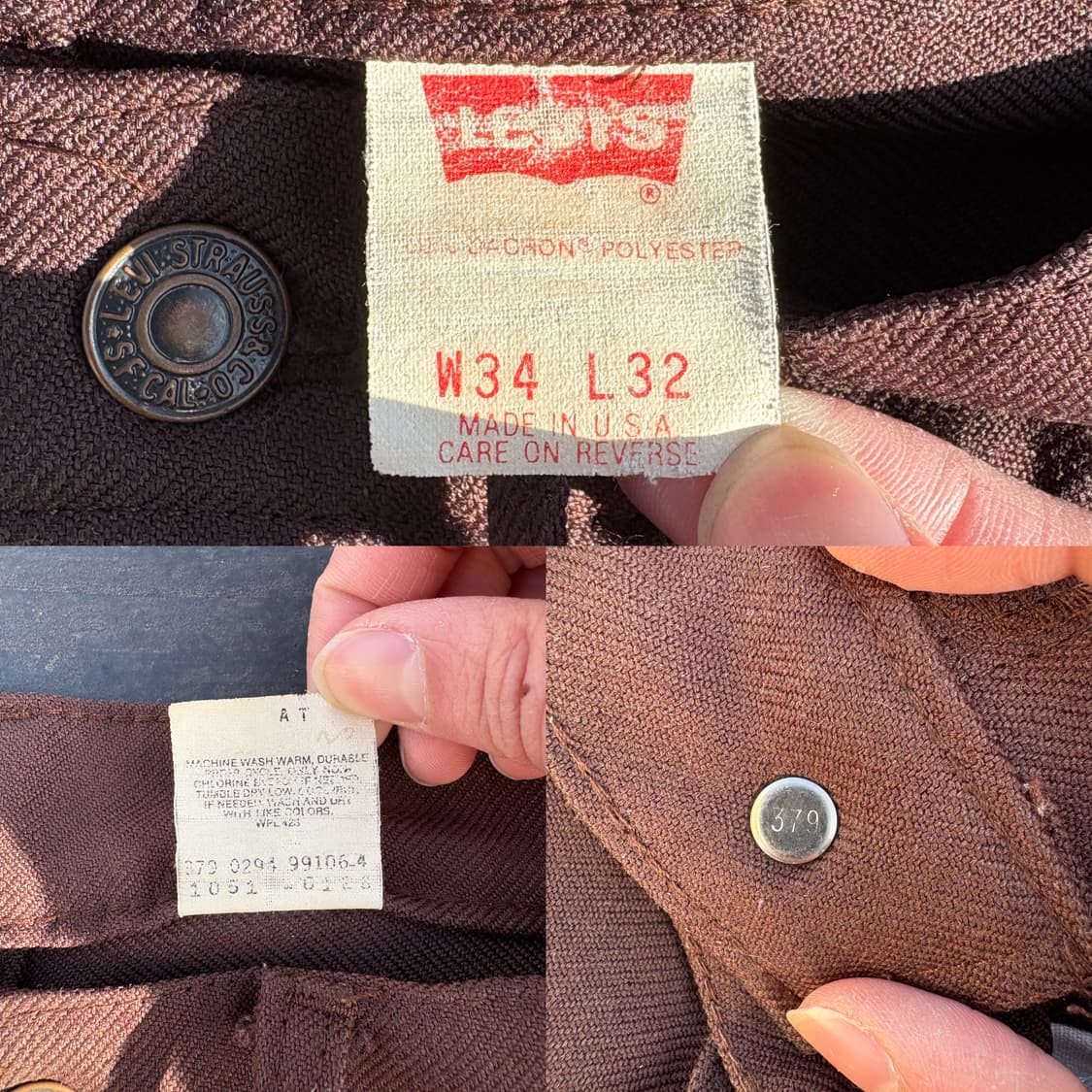 90s USA 리바이스 Levi’s 브라운 부츠컷 트라우저 상품이미지10