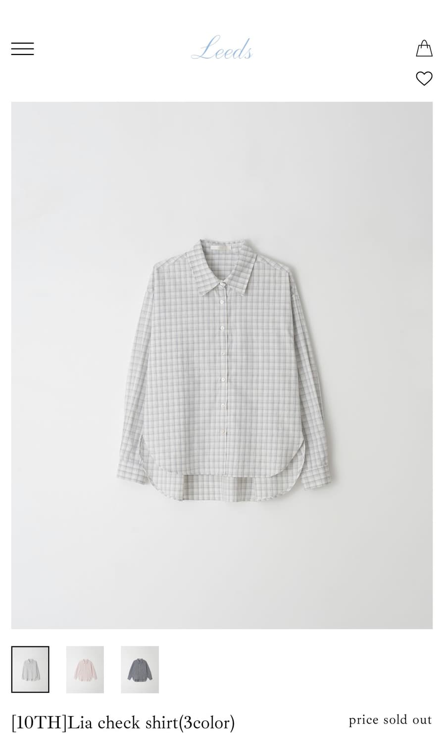 leeds 리즈 더위시 리아 체크셔츠 민트 상품이미지4