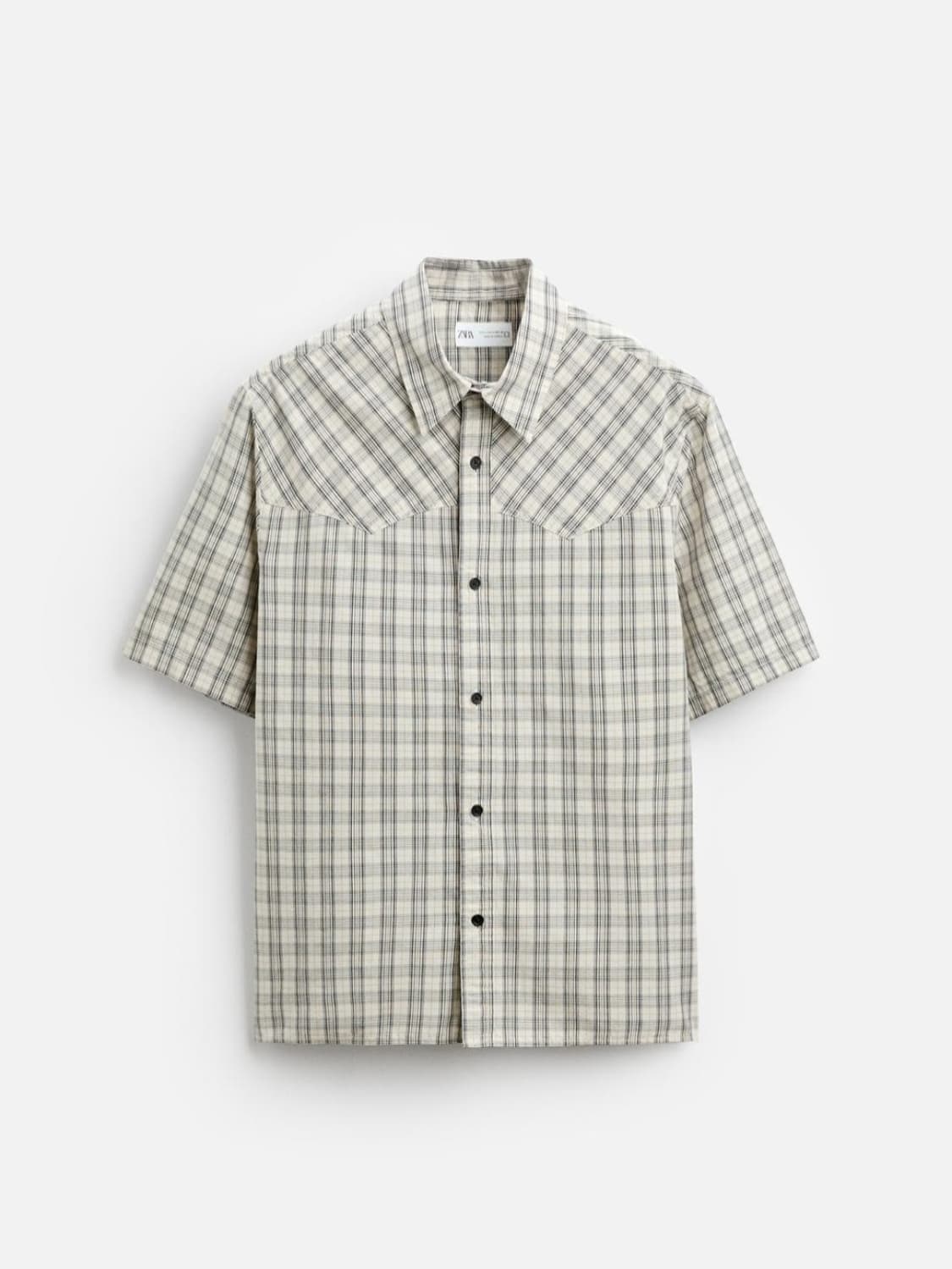 자라 체크 반팔 셔츠 상품이미지1