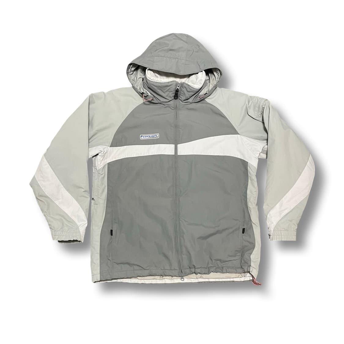 [L] 컬럼비아 컨버트 후드 바람막이 점퍼 화이트 그레이 상품이미지1