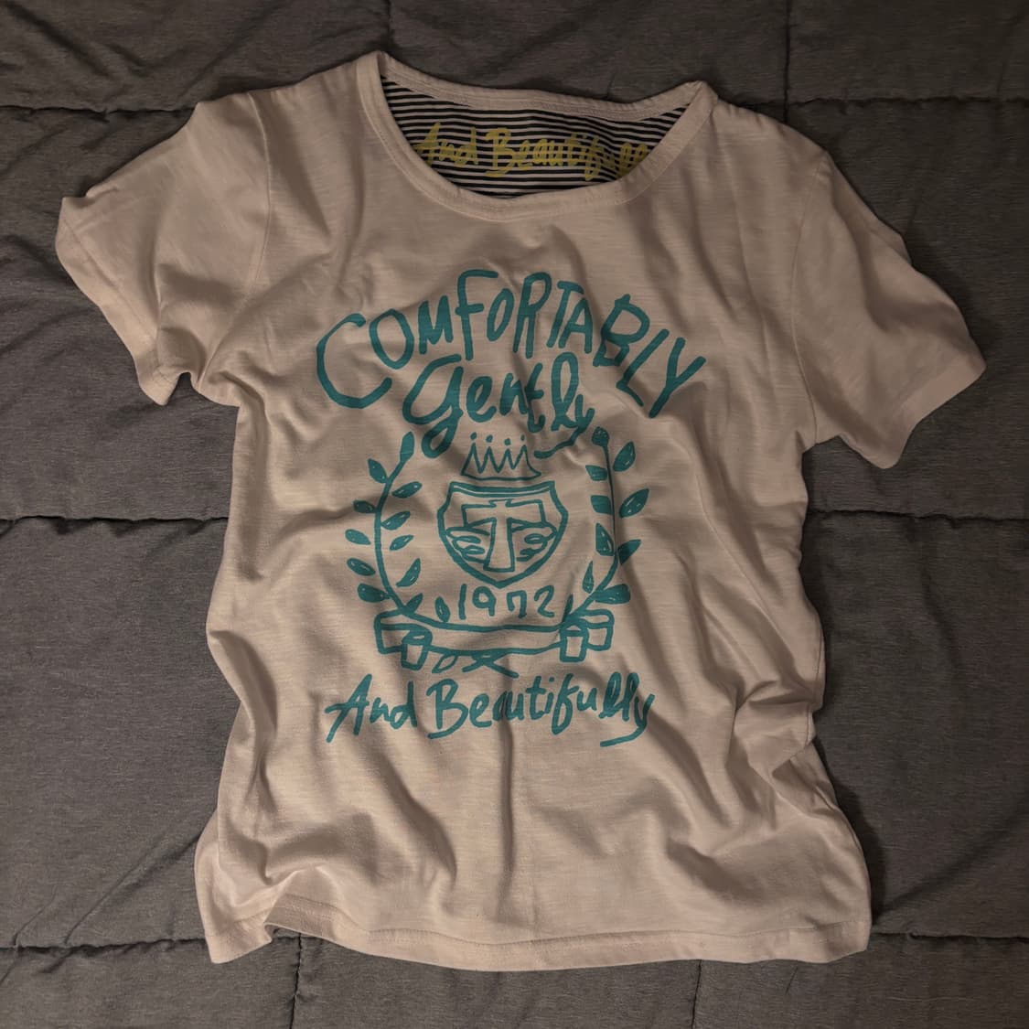 프린팅 민트 화이트 반팔티 모리걸 상품이미지1