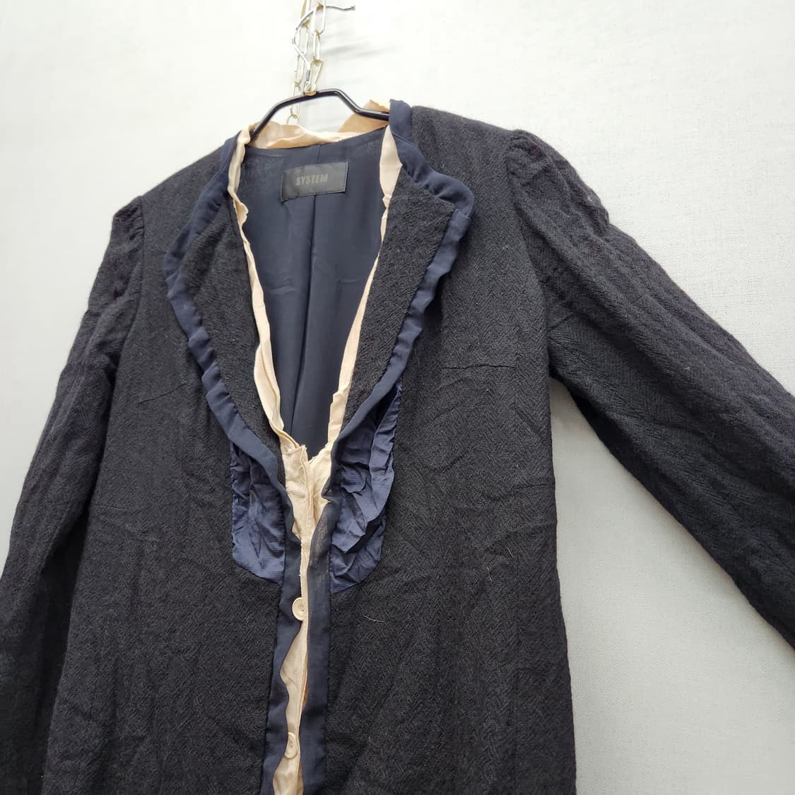 한섬 시스템 프릴 티테일 모 자켓 S~M 상품이미지3