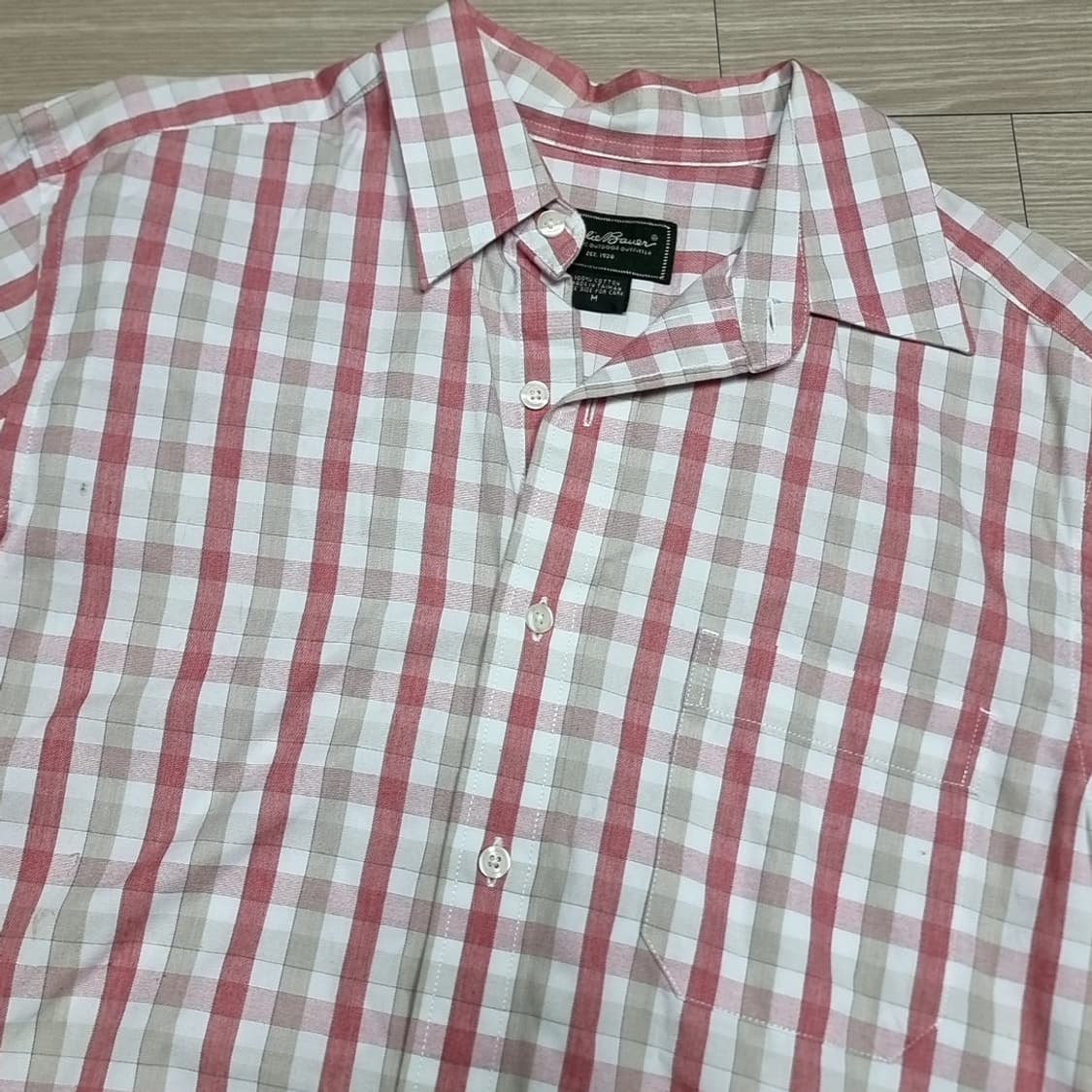 일판 에디바우어 반팔 체크 셔츠 남방(100) 상품이미지2