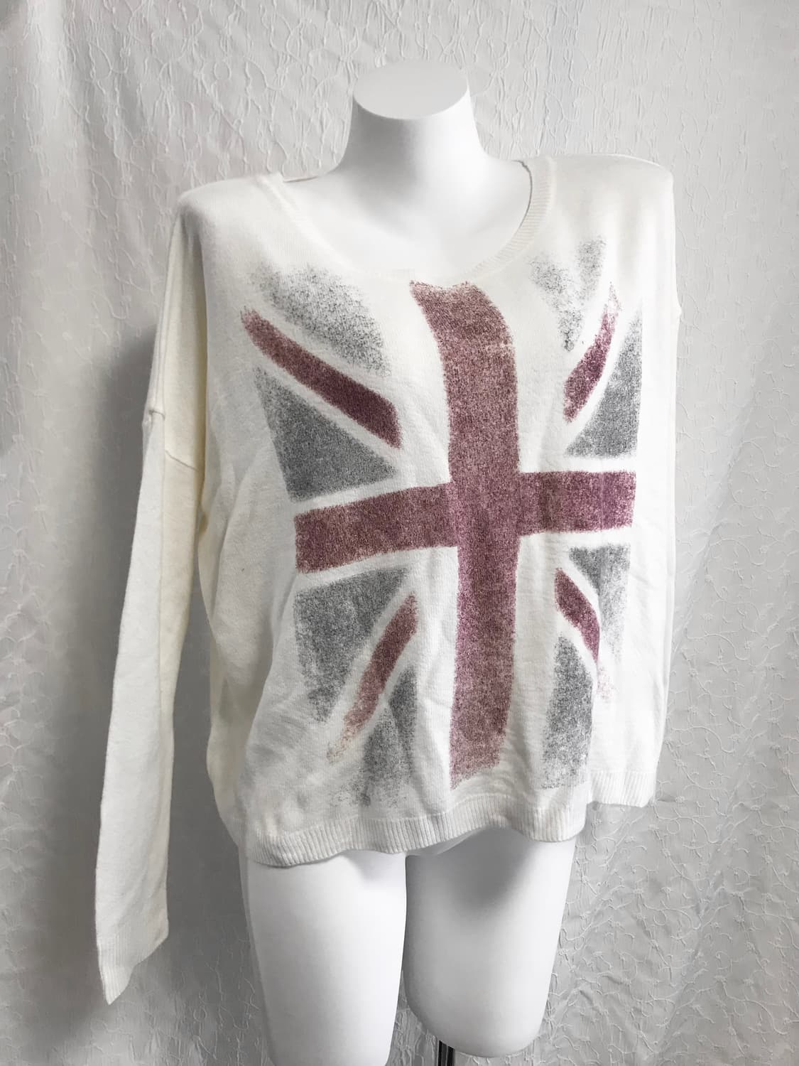 빈티지 cecil mcbee 세실맥비 유니언잭 가오리핏 롱슬리브 니트 탑 상품이미지2