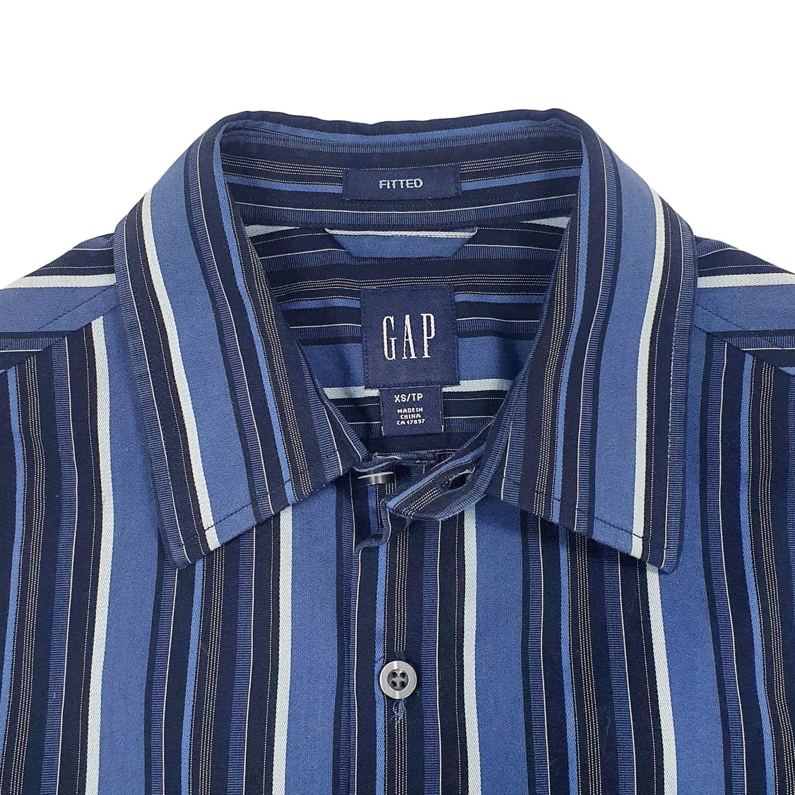 GAP 스트라이프 코튼 셔츠 블루(xs) 상품이미지5