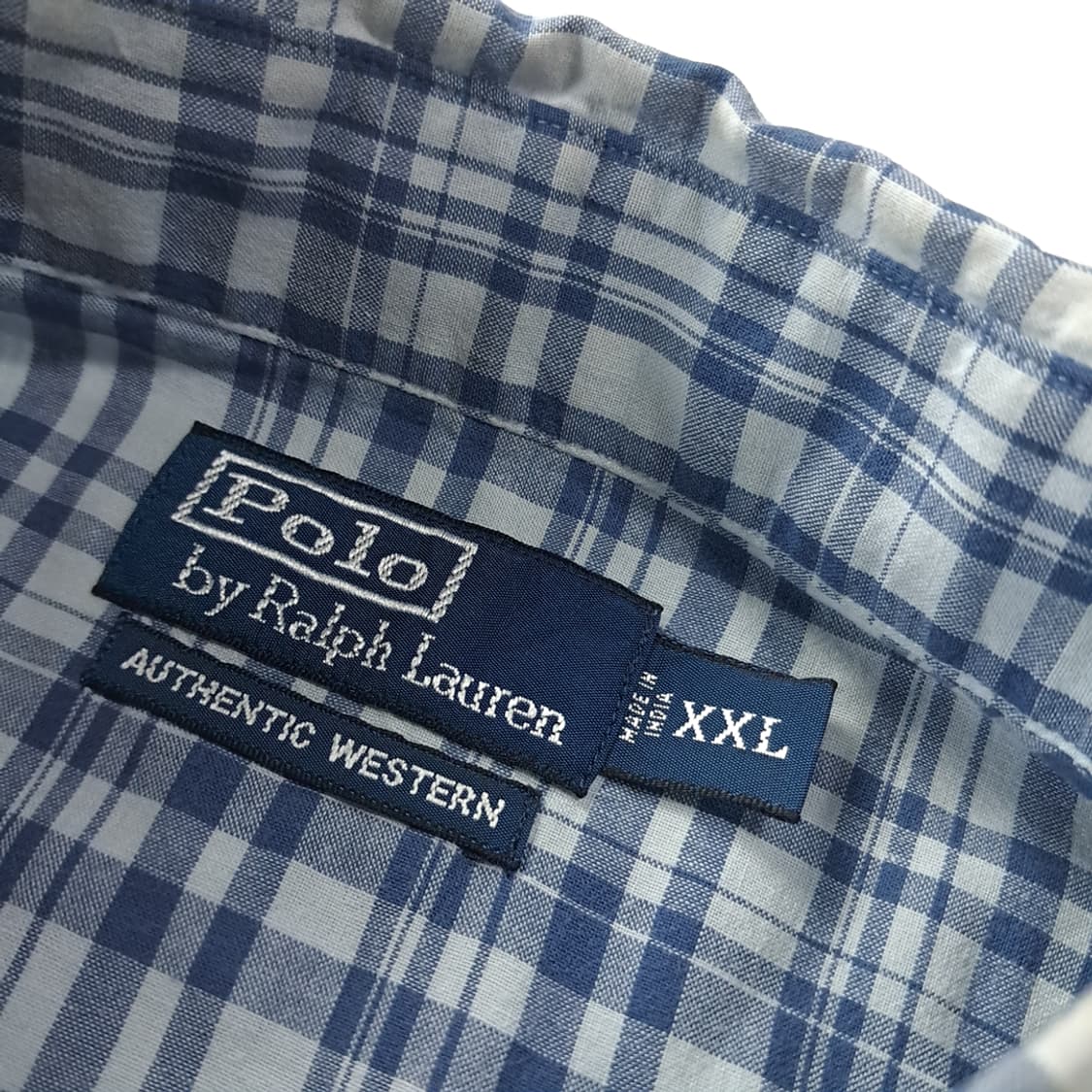 CK557 2XL 폴로 90s 웨스턴체크 블루 셔츠 남방 상품이미지3