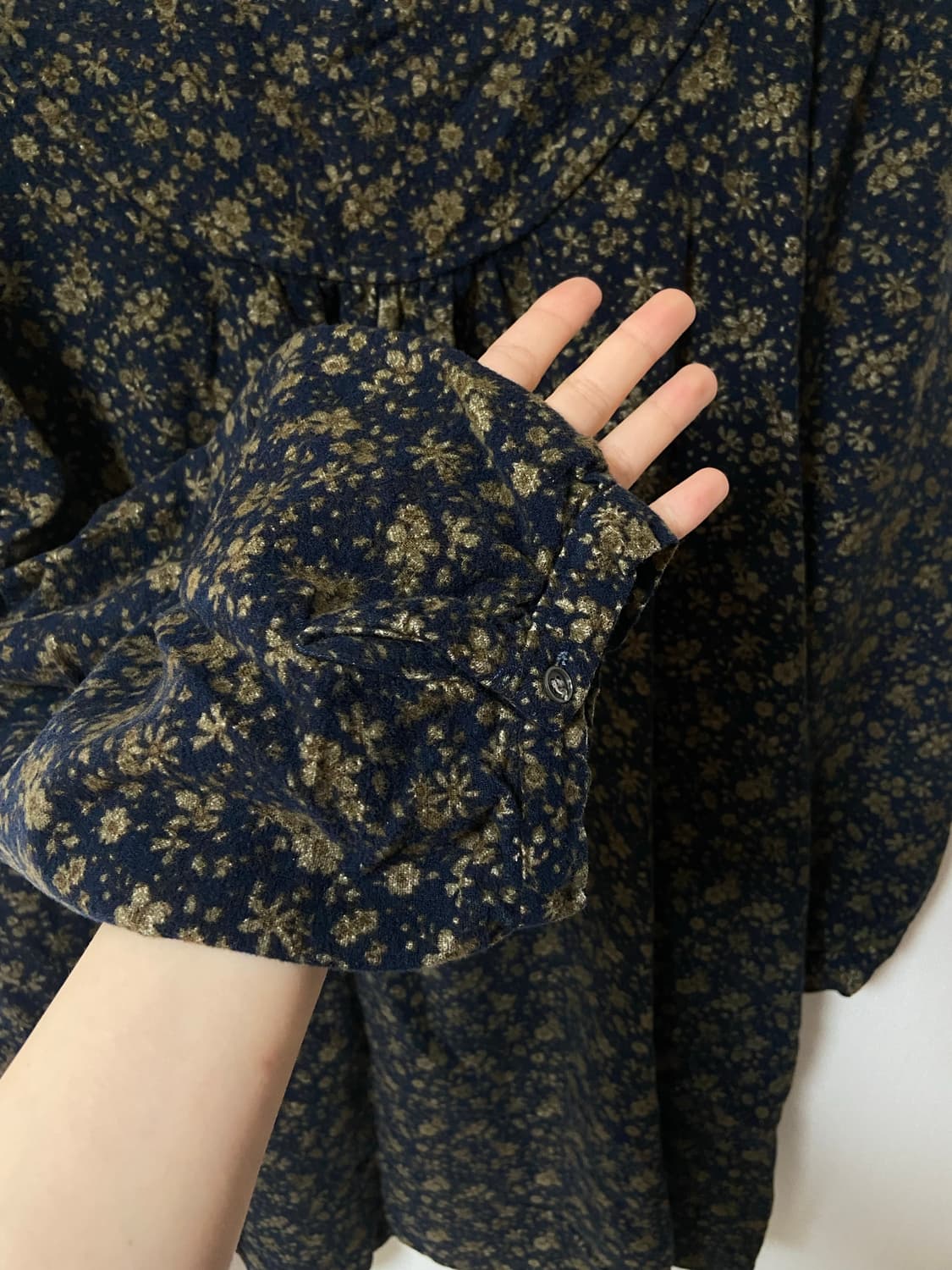 일본 빈티지 모리걸 하구미 잔꽃 미디 원피스 상품이미지3